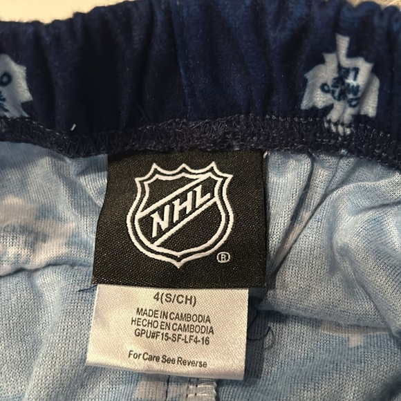 Kids NHL Toronto Maple Leafs Navy Blue Pajama PJ Pants Bottoms size Small (4) - Picture 3 of 5
